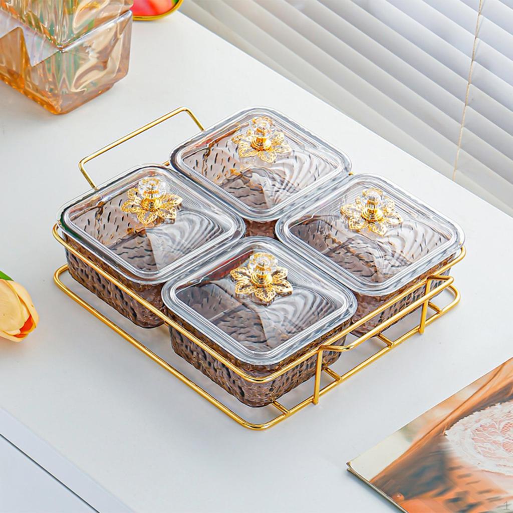 Candy Nut Serving Container,Divided Snack Bowls Multipurpose Decorative Dried Fruit Tray