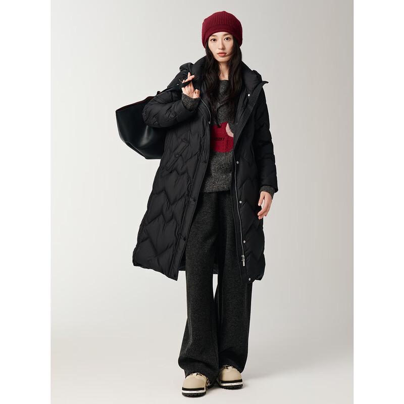 JUZUI Women's Maillard Hooded Waist-Cinching Goose Down Jacket