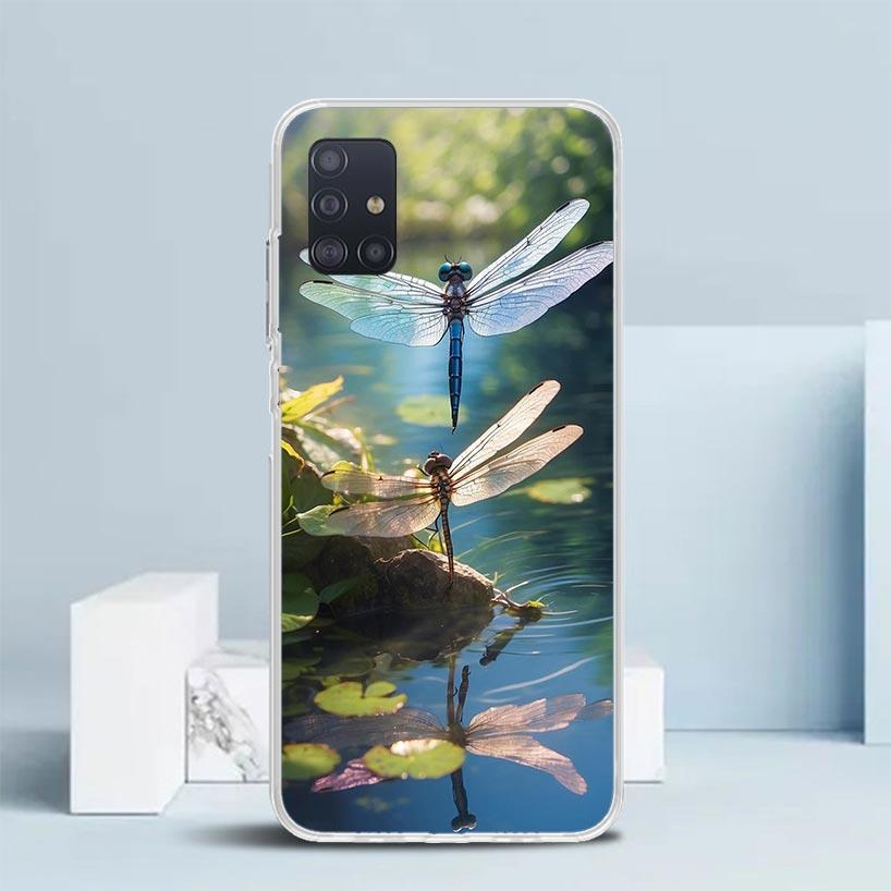 

Beautiful Dragonfly Enthusiasts Soft Cover for Samsung Galaxy A12 A22 A32 A52 A72 A02S Phone Case Note 20 Ultra 10 S10 Plus A51 Samsung A02S