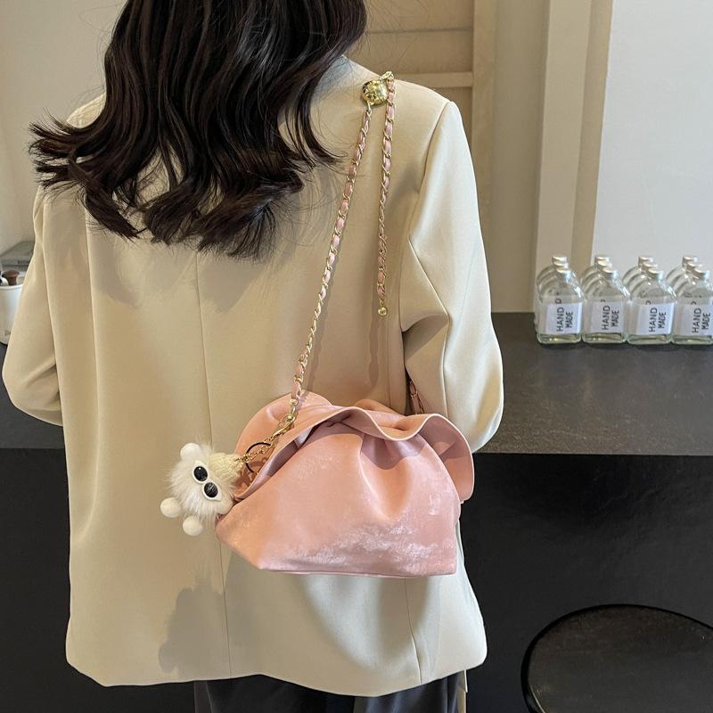 Schultertasche aus Synthetikleder für Damen, wolkenweiche Dutt-Umhängetasche