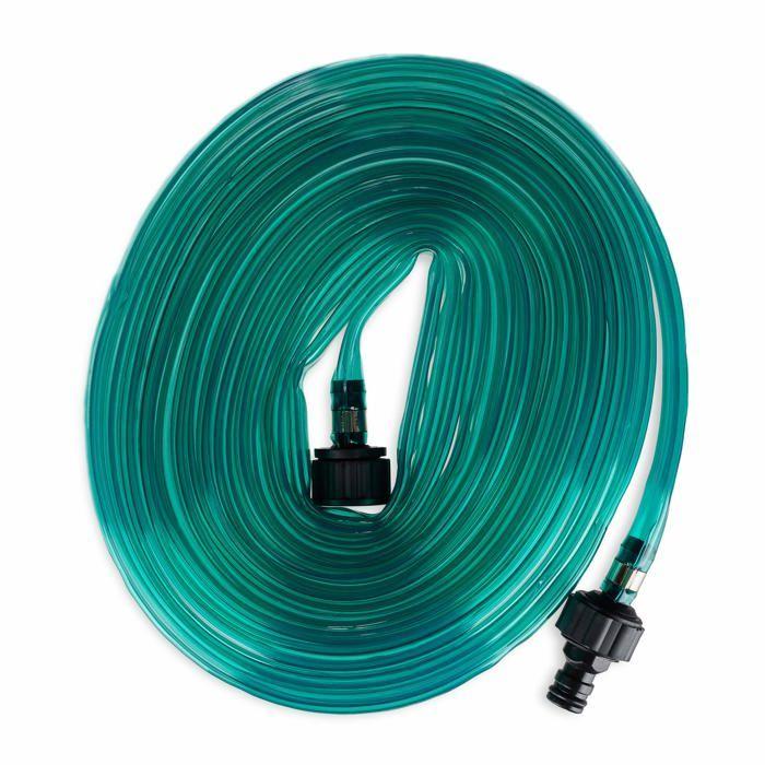 Tuyau d'arrosage plat 10 m avec trous - arroseur pour jardin, vert, 1 pièce