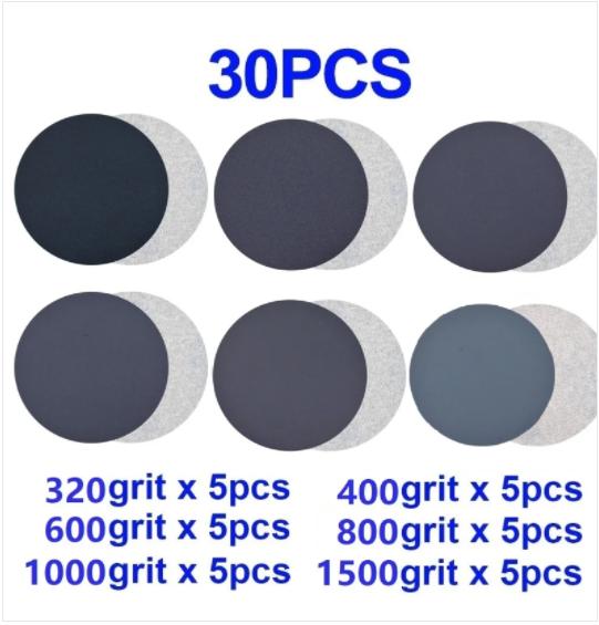 50-100-teiliges Set, 2-Zoll-Schleifscheiben-Pad-Kit für Bohrer, Schleifmaschinen, Rotationswerkzeuge mit Trägerplatte, inklusive Schleifpapier der Körnung 60-2000