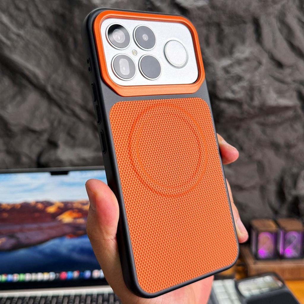 Business Triangle Texture Magnetic Phone Protective Case for Poco F9 Ultra F9Pro F8 Ultra F8 Pro PU Leather Hard PC Wireless Charge Protection Cover