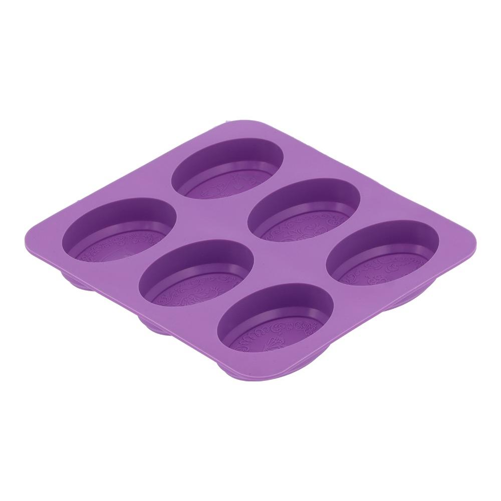 Flexible Silicone Silicone Soap Mold 6-Cavity Design Soap Mold Shell Cake Mold Set DIY Baking