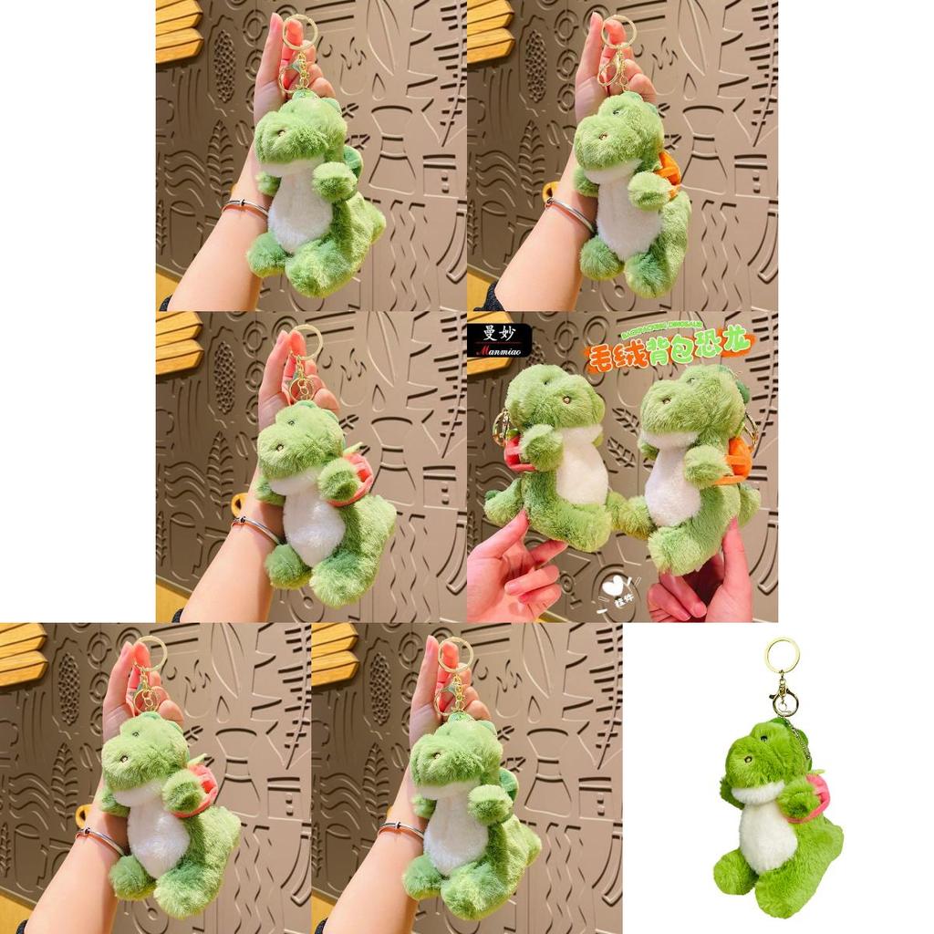 Rozkošná plyšová klíčenka s dinosaurem, roztomilý kreslený přívěsek na batoh, perfektní dárek