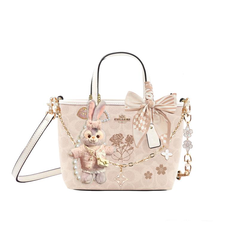 

COACH handbag [Customized bag] City 15 Princess Style Literary Classic Fashion Versatile Coated Canvas Letters from Spring Basic Pack (bag + dust bag) білий