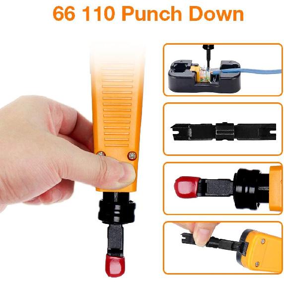 RJ45 Crimping Tool Network Tool Kit for Cat5 Cat5e Cat6, 10 In 1 Portable Ethernet Cable Crimper Kit for Rj45/Rj11/Rj12, 8p8c Ethernet Tool Kit Cat5