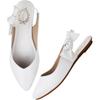Shoetopia Casual Side Bow Detailed White Flat Belly For Women & Girls-Eu40