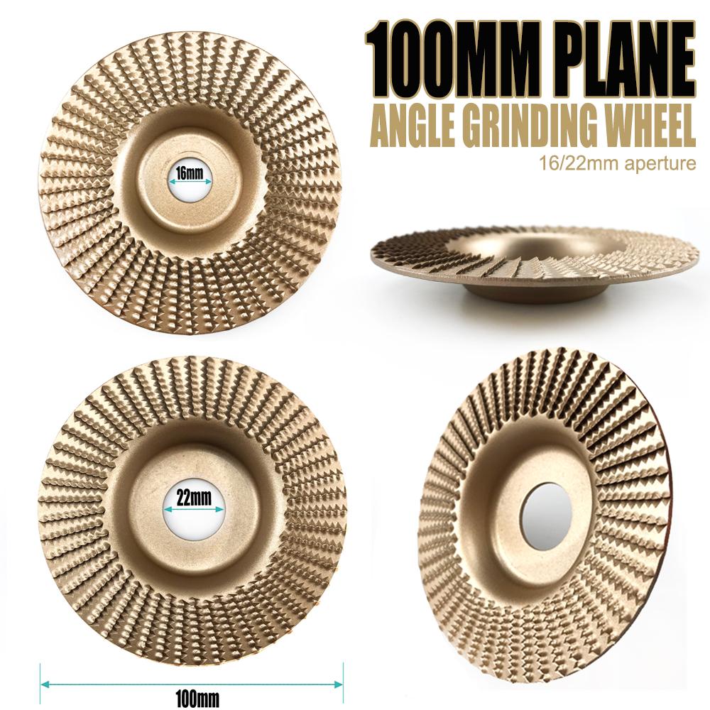 100mm Plane Bevel Angle Grinding Wheel 16/22mm Aperture Rotary Disc Sanding Woods Carving Tool Abrasive Disc for Angle Grinder