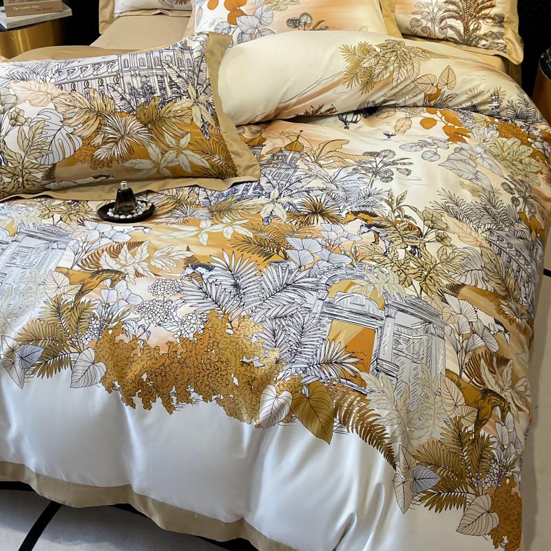 

Comforter Nordic Bedding Sets Egyptian Cotton Floral Flat Bed S Skin-Friendly Breathable Queen King Size Set Comforter (quilt)-EU Single(135*200cm)3pcs