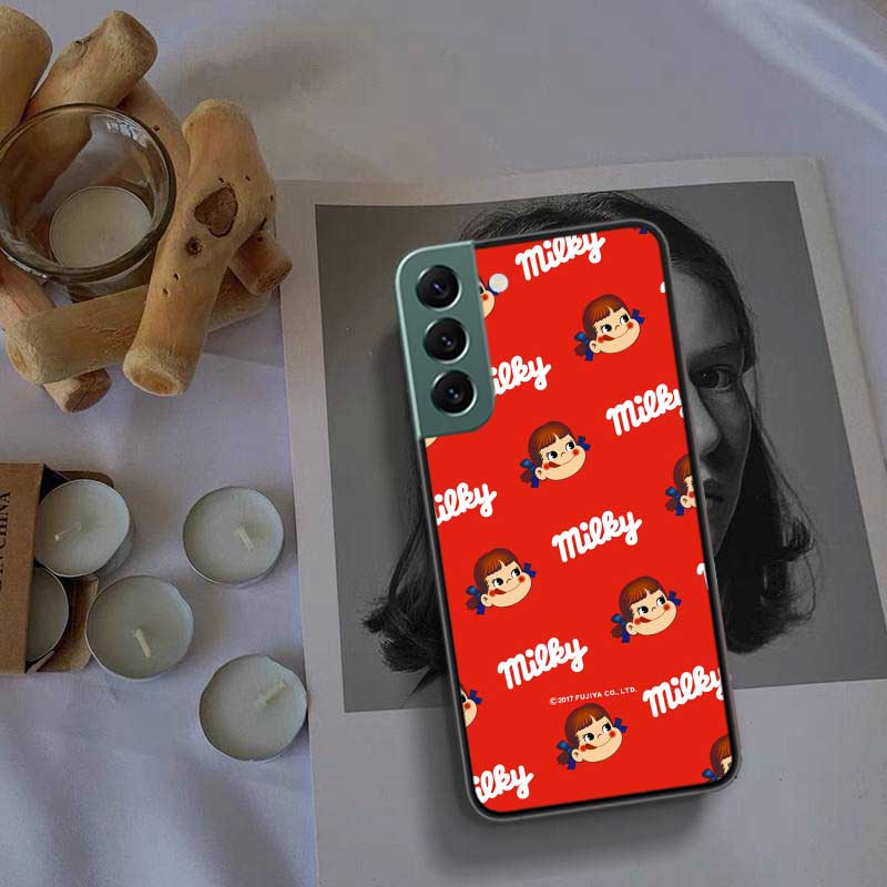 F-Fujiya M-Milky P-Peko C-chan Cartoon Phone Case For Samsung Galaxy S22 S25 Ultra S21 S10 Plus S26 Edge S20 S23 S24 FE Cove