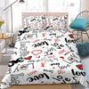 Heart Love Duvet Cover Set Home Style Bedding Soft Laundry Cotton Bed 3 Piece Set Student Dormitory Gift