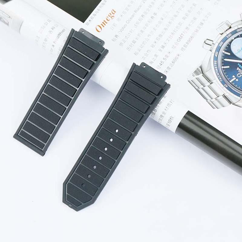 Men's Rubber Strap For HUBLOT Series Sports Strap 19mm*29mm Women's Silicone Rubber Strap Folding Buckle 24mm Watch Accessories