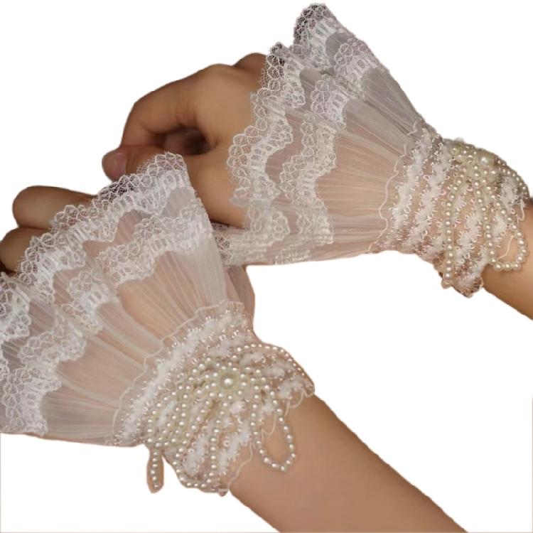 Свитер с оборками накладные рукава кружевные рукава-манжеты элегантные декоративные рукава эластичные нарукавники рукава французской рубашки