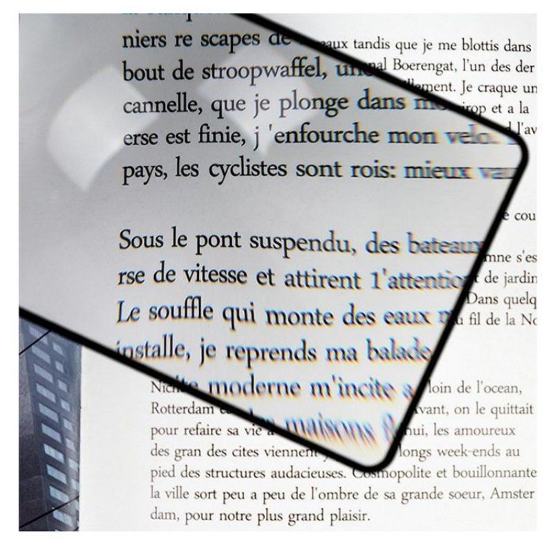 A5 Business Card Magnifier Portable 180X120MM Large Size Transparent PVC Magnifier Reading Books Novels