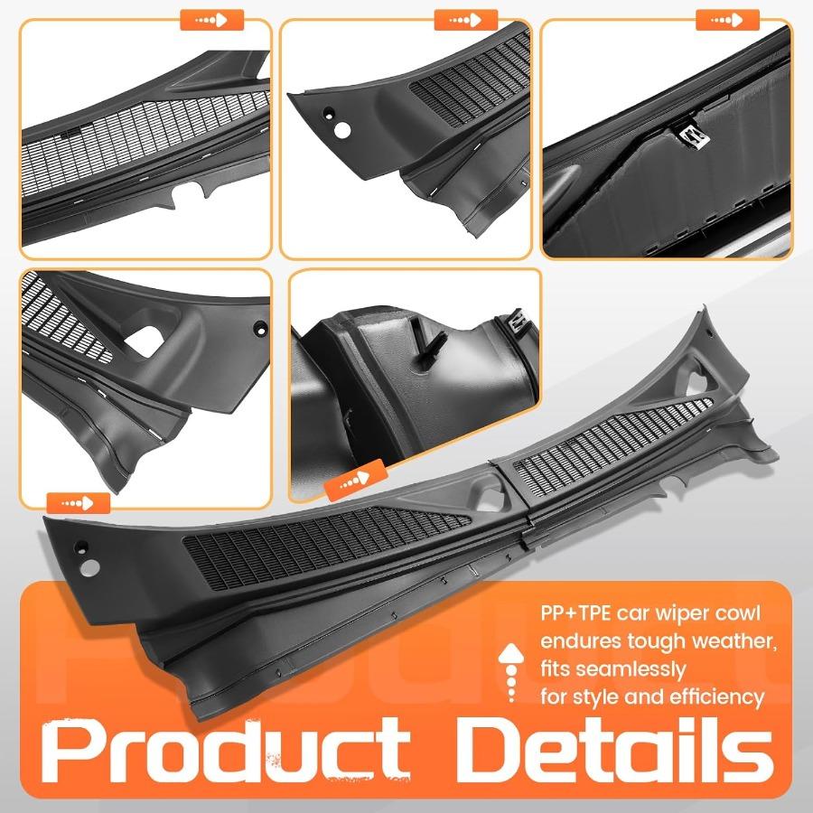 Windshield Wiper Cowl Panel Grille for 20072010 Ford F250 F350 Super Duty Replacement Front Window Cover Insert Panel Left and