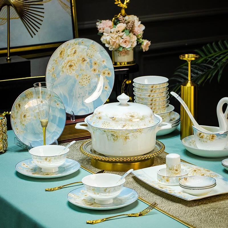 Handun European Bone China Dinnerware Set - Begonia Series