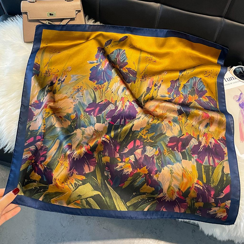 Light Luxury High-End Imitation Silk Scarf Summer Classic Silk Chinese Scarf Shawl Scarf Women'S