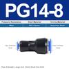 PG Pneumatic Fittings 2-Way Straight Connector Diameter Reduce For 8mm-6mm/6mm-4mm For Pneumatic Tube Air Hose Ventilation Valves 4