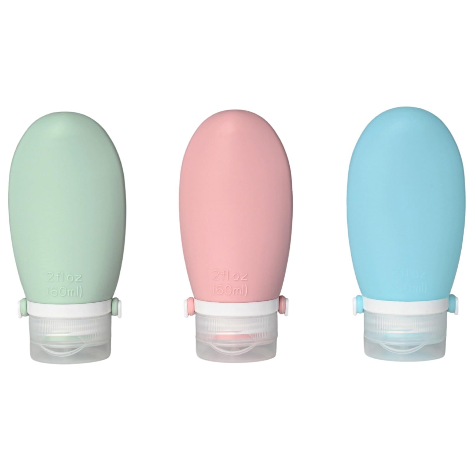 

Rubonarie Travel Bottles, Travel Shampoo Bottles with Leak-Proof Bands, Set of 3 (3 Colors, 60ml)