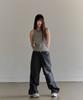 Peulleoti Label Point Nylon Parachute Pants (Charcoal)