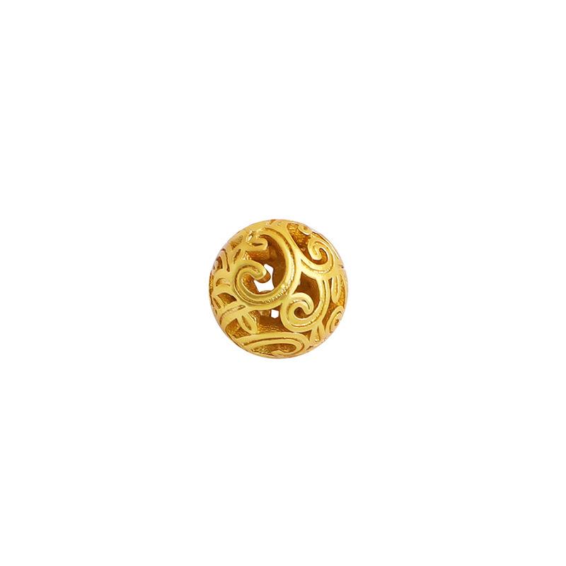 Gold-Plated 7mm Auspicious Cloud Filigree Beads for DIY Braiding and Beading