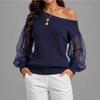 Pull décontracté tendance pour femme, couleur vive, à une épaule, manches longues, pour un usage quotidien