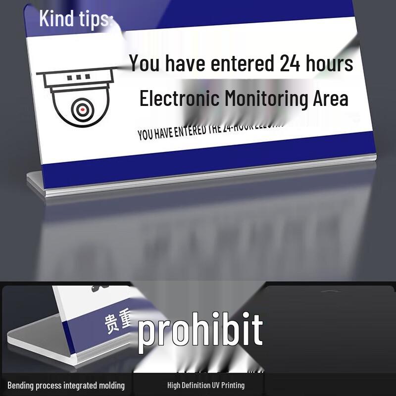 Acrylic Surveillance Area Stand-up Sign