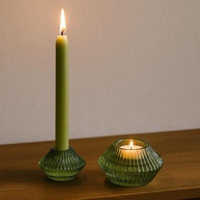 Candle Holders Taper-Tealight Garden Jade 2 Pack
