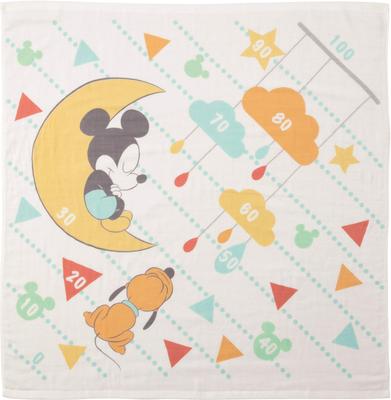 Marushin Bath Disney Mickey Baumwollgaze mit Simple Memory Produkt 2005078200 Handtuch, Maus, 90x90cm, Verschlafen, 100% & Flor, Stift, Zahl