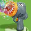 64 Holes Dinosaur Electric Bubble Gun With Light Gatling Bubble Machine Soap Bubbles Magic Bubble Blower Gun Kid Outdoor Toys