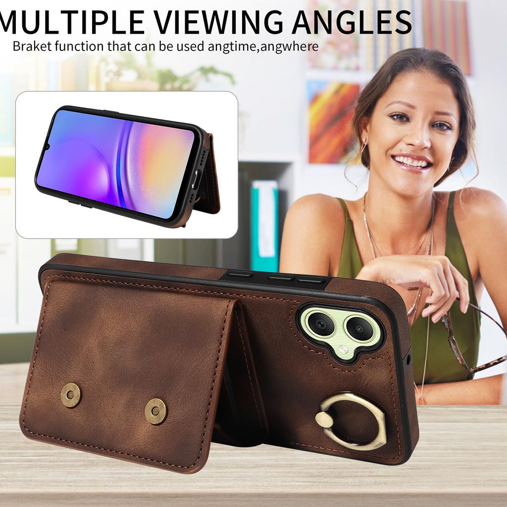 For Samsung Galaxy A05,Samsung Galaxy A05s Ring Bracket Card Holder Slots Cover Phone Case