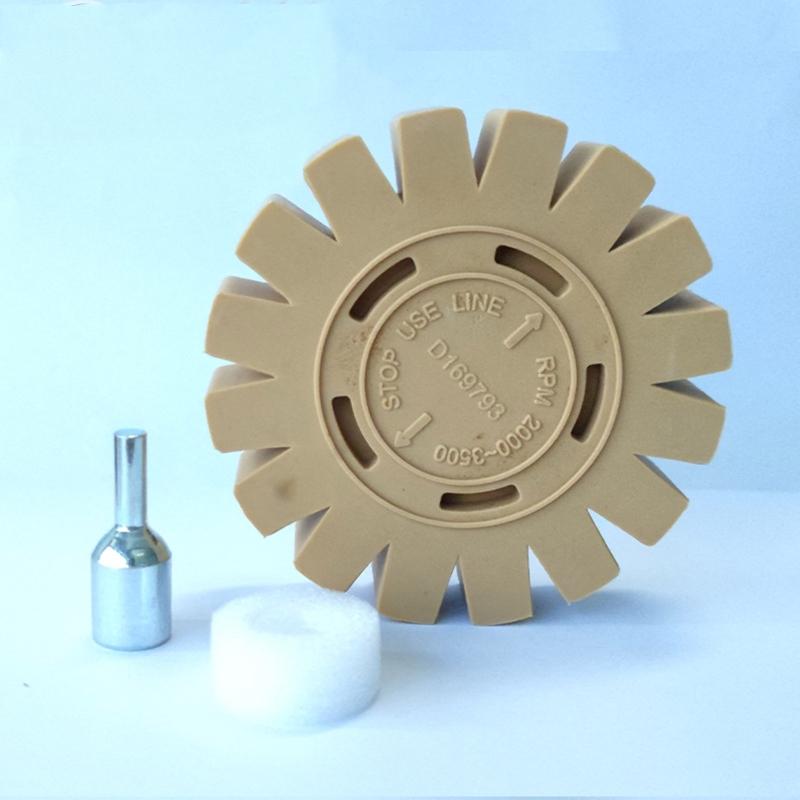 Decal Removal Eraser Wheel with Power Drill Arbor-Adapter Rubber Pinstripe 100mm
