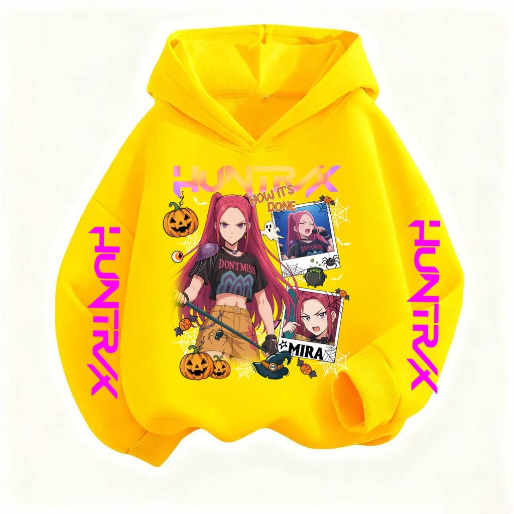 KPop Demon Hunter Cartoon Girl Boy Hooded Sweatshirt Children Fashion Casual Top Casual Girl Boy Costume
