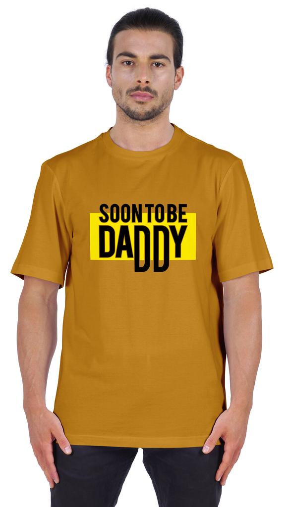 Inkmeso Men's Graphic Printed "Soon To Be Daddy" Pregnancy Announcement Tshirt Crew Neck Tee For Being