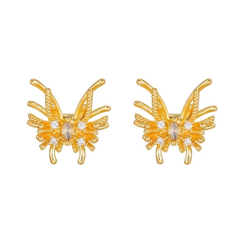 1pair Elegant Butterfly Shape Ear Clip Earphone Charms With Sparkling Zircon Stones For Freeclip1 2 Headphones Charms