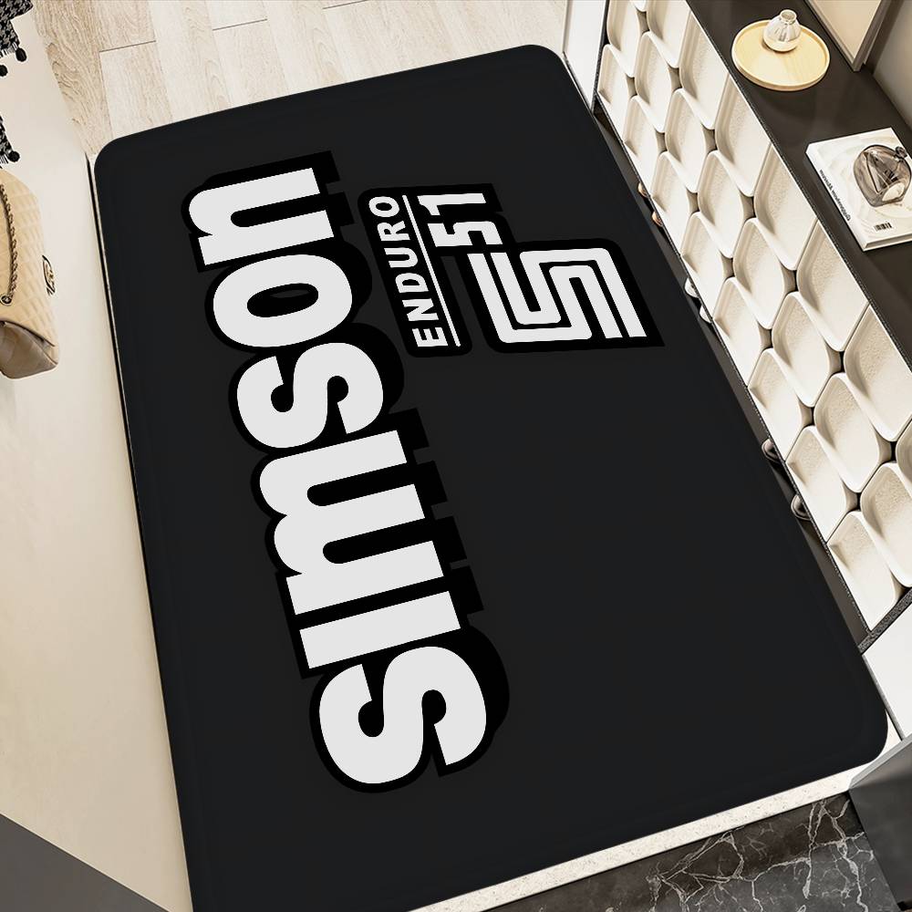 Motorcycle S-Simsons Floor Mat Rectangle Anti-slip Home Soft Badmat Front Door Indoor Outdoor Mat Hotel Decor Mat