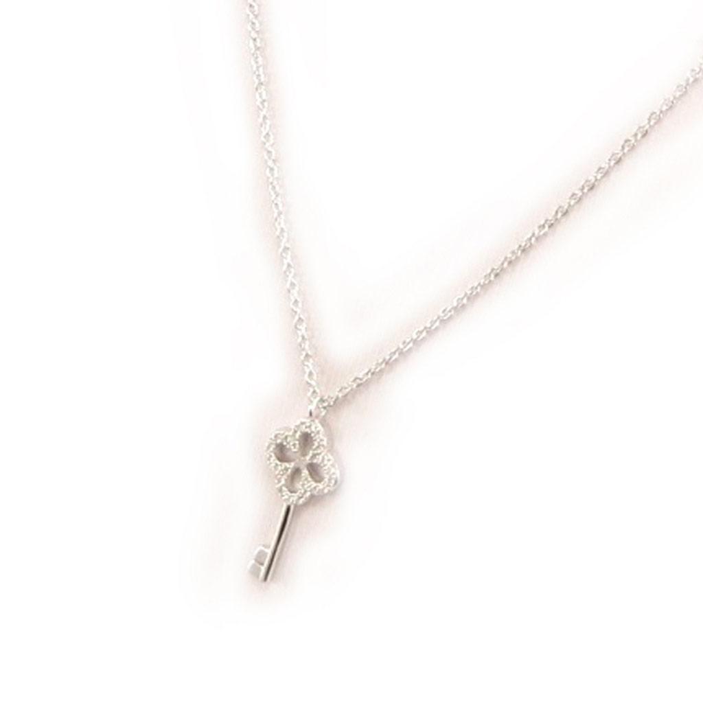 Altesse [L0159] - White Silver 'Key of Mysteries' Necklace