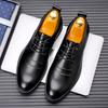 Fashion Authentic Leather Lace Up Oxfords Business Social Footwear New Classic Flats Luxury Brand Shoes Men's Elegant Black Dress Shoes