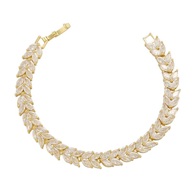 Mikro-Inlay Zirkon Armband, Wind Voll Diamant Armband, Schmetterling Liebe Weizenähre Geometrisches Muster Armband Vl167