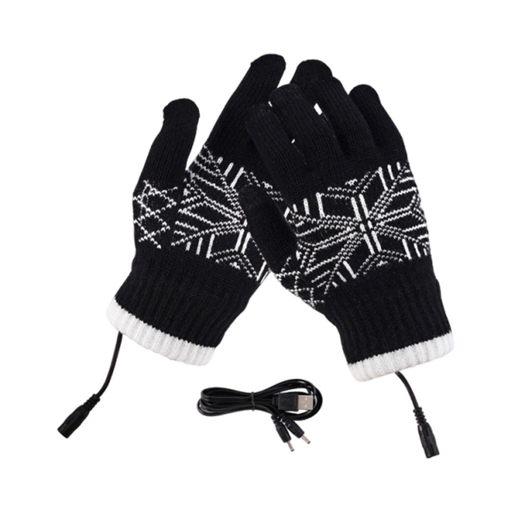 USB Electric Heated Gloves Windproof Motorcycle Thermal Gloves Wear Resist Soft Heating Gloves for Outdoor Camping Hiking