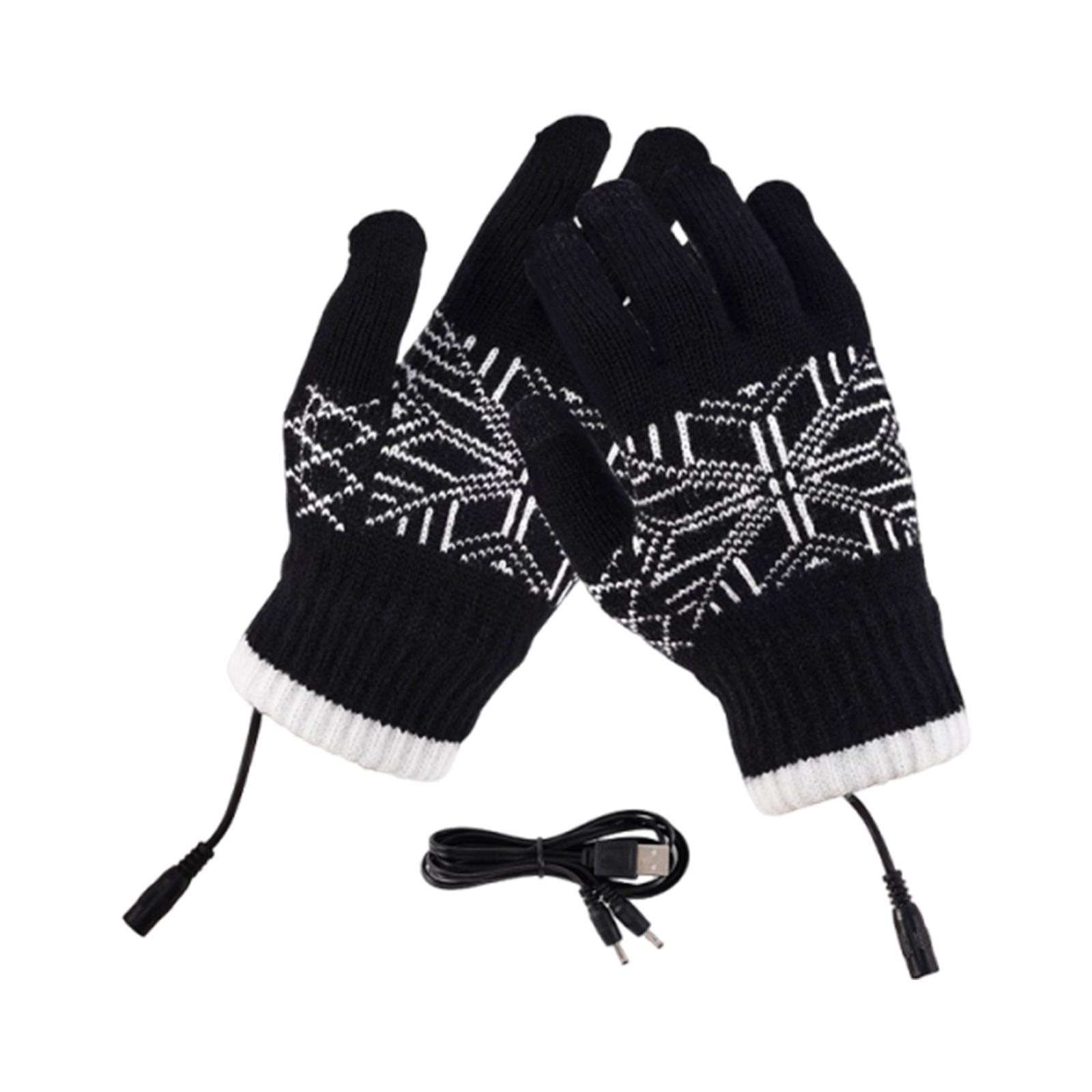 

1 Pair USB Thicken Cycling Glove Windproof Motorcycle Thermal Gloves Wear Resist Soft Heating Gloves for Outdoor Camping Hiking чёрный