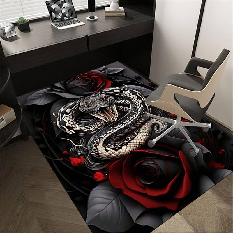 1PC Snake Rose Anti-slip carpet, suitable for Office, bedroomand playrooms. It can also be used as a sofa footrest cover-R92