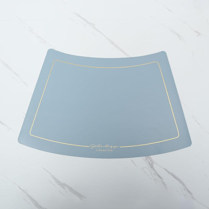 Scalloped Leather Placemat Table Mat Oil-Water-Proof And Heat-Insulating Household PU Table Coasters Kitchen Device Sets