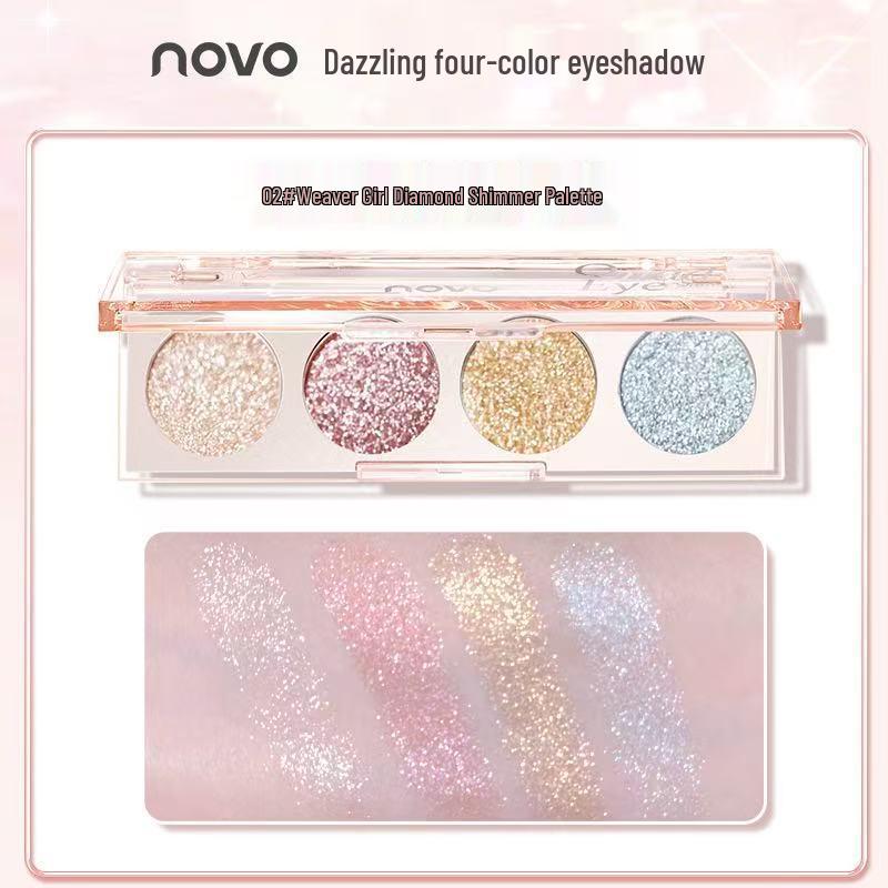 Blendende Farb-Smoky-Lidschattenpalette - Vierfarbig schimmernder Glanz