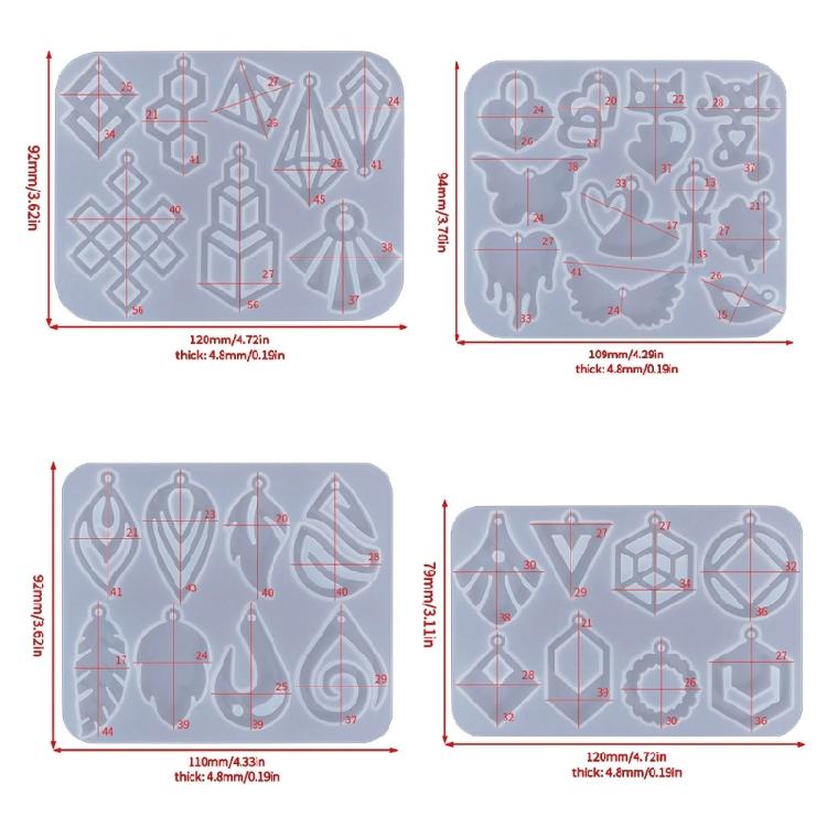 Earring Pendant Silicone Mold Heart DIY Epoxy Resin Mould Jewelry Making Tools