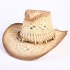 Popular sombrero de vaquero occidental hueco clásico europeo y americano, moda para hombre y mujer, sombrero de paja transpirable para vacaciones, protección solar