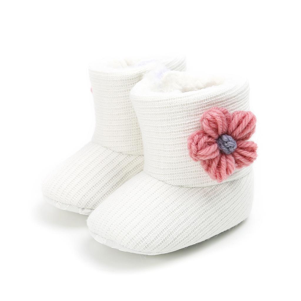 MYGGPP Elegantné malé kvetinové čižmy pre bábätká Čižmy do snehu Čižmy pre bábätká Topánky pre batoľatá Topánky pre batoľatá Bavlnené čižmy