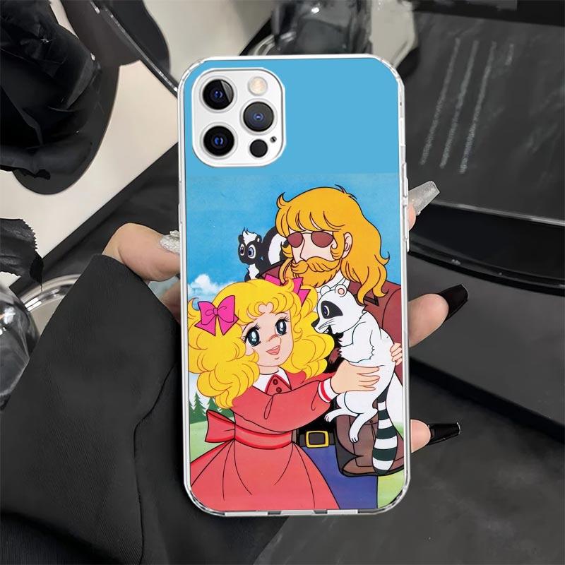 Candy 90s Anime Phone Case for iPhone 11 12 13 Mini 14 15 Plus 16 Pro Max 17 Air 16E 7 8 SE 17ProMax Soft Fundas Cover 11 12 13