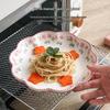 Floral Pattern Deep Ceramic Dinner Plate